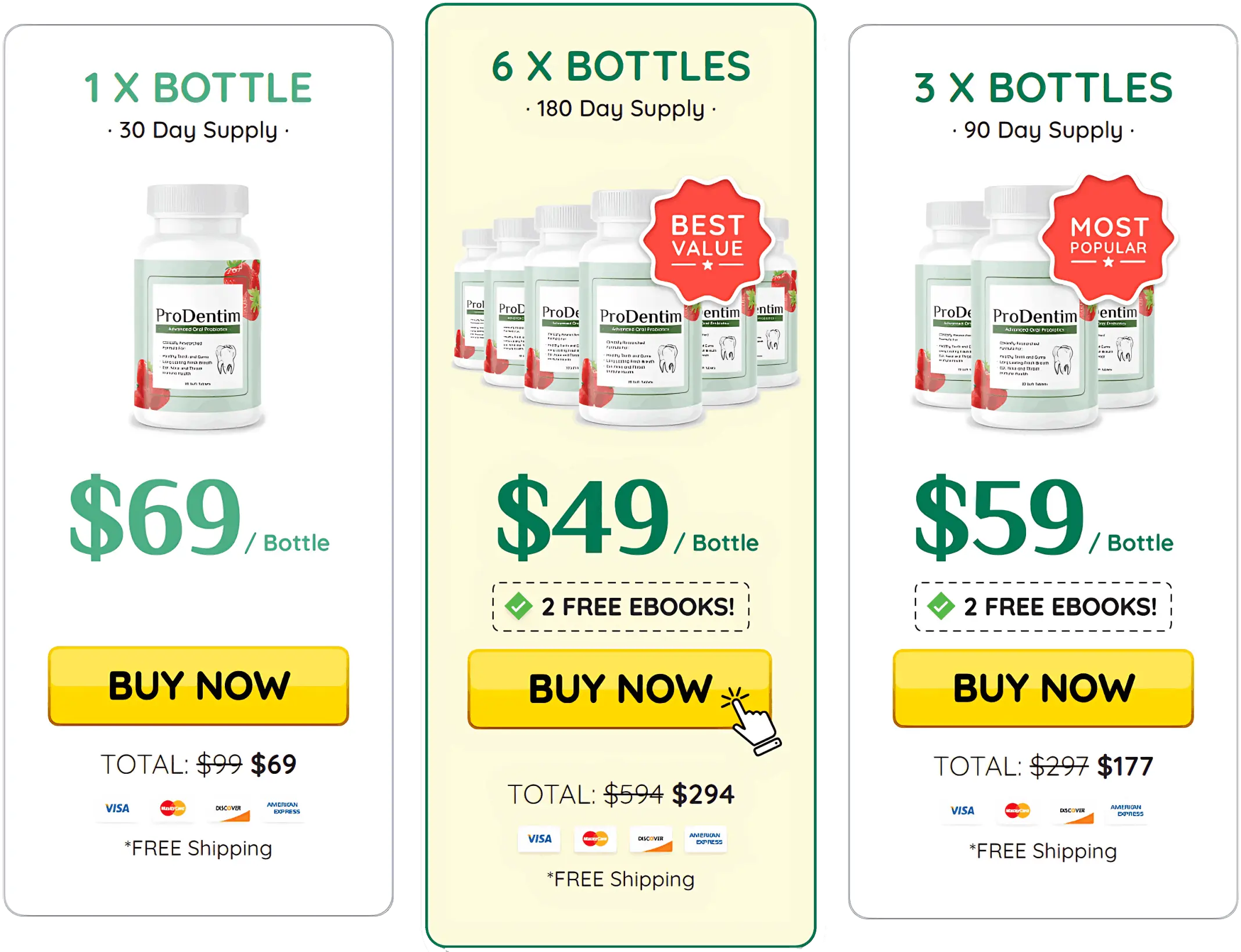 ProDentim supplement pricing and discount offer